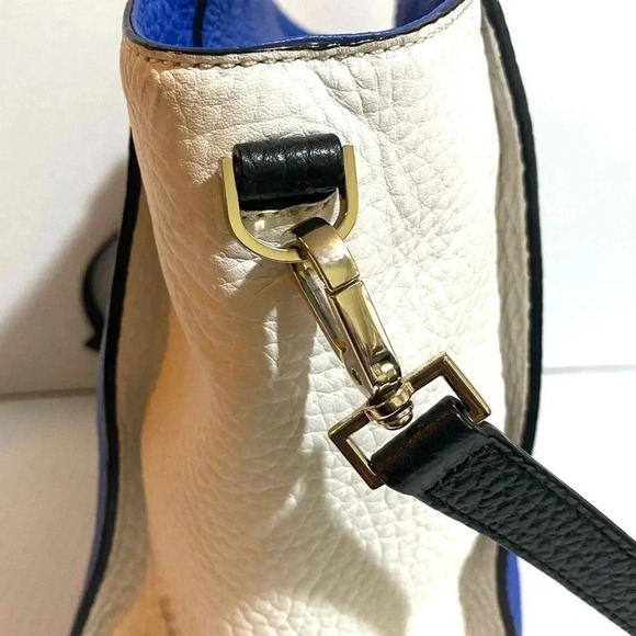 Kate spade blue white pebbled leather satchel handbag - Picture 4 of 15
